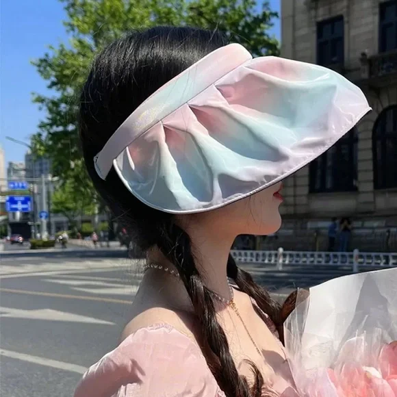Korean Wide Brim Foldable Sun Visor - Picture 2 of 4